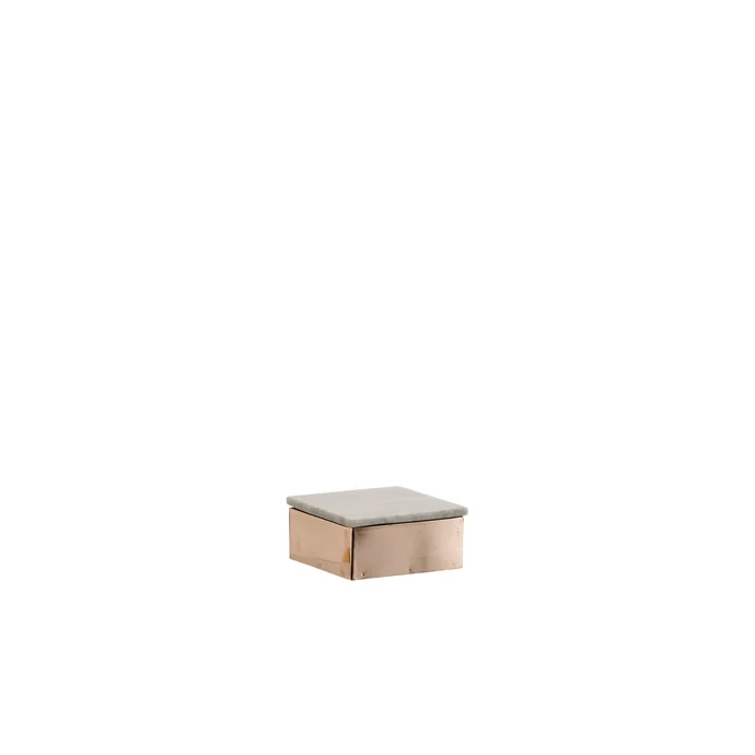 MADAM STOLTZ / Mosazný box s mramorovým víkem menší