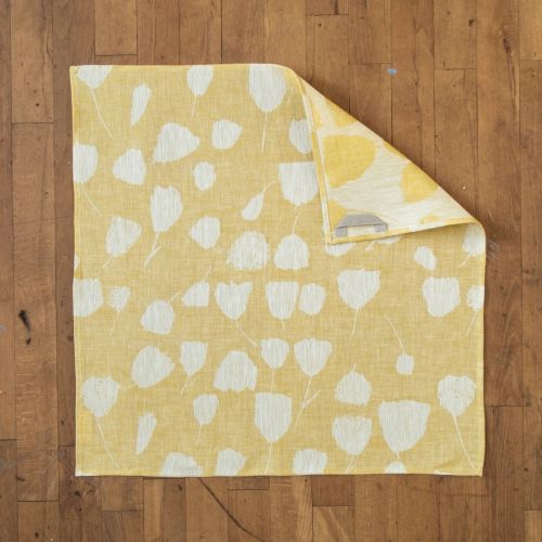 Fine Little Day / Lněná utěrka Bouquet Yellow/White 58x58 cm