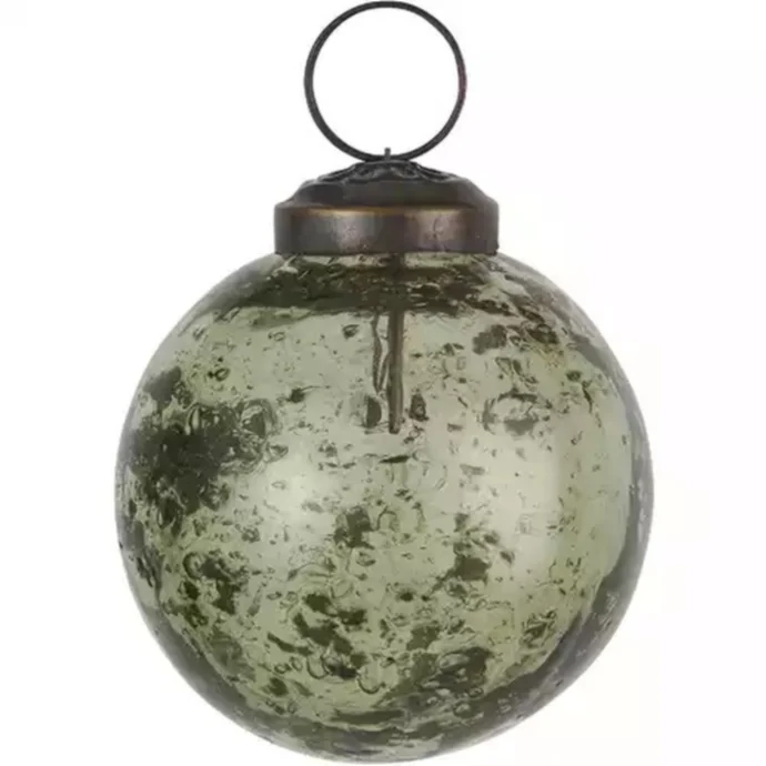 Ib Laursen / Vánoční baňka Pebbled Glass Green 8cm