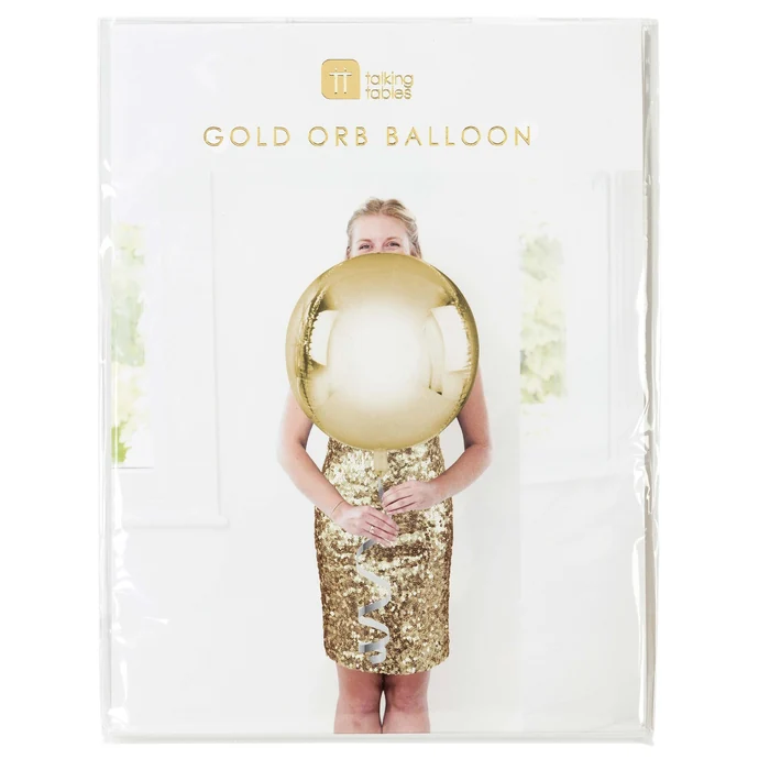 Talking Tables / Nafukovací balón Gold ⌀ 38 cm