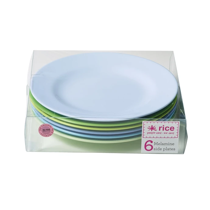 rice / Melaminové talířky Blue/Green 20,3 cm - set 6 kusů