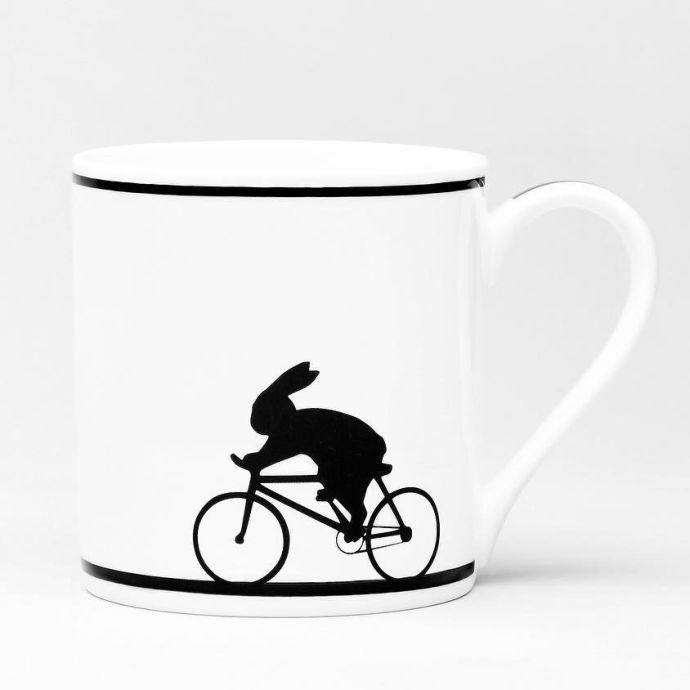 HAM / Porcelánový hrnček Cycling Rabbit 300 ml