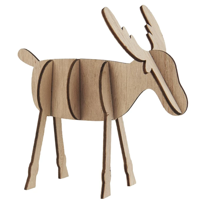 Ib Laursen / Dekoratívny drevený sob Natural 13 cm
