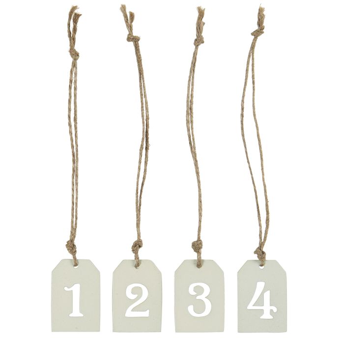 IB LAURSEN / Plechové adventné štítky 1-4 Cream White