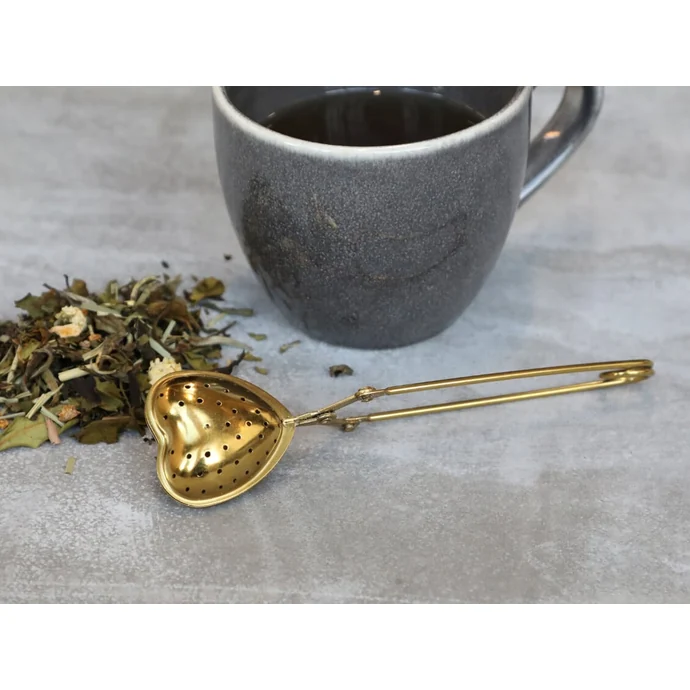 Chic Antique / Nerezové sítko na čaj Heart Gold