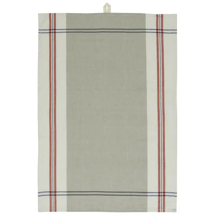 Ib Laursen / Bavlnená utierka Grey/Red Stripes