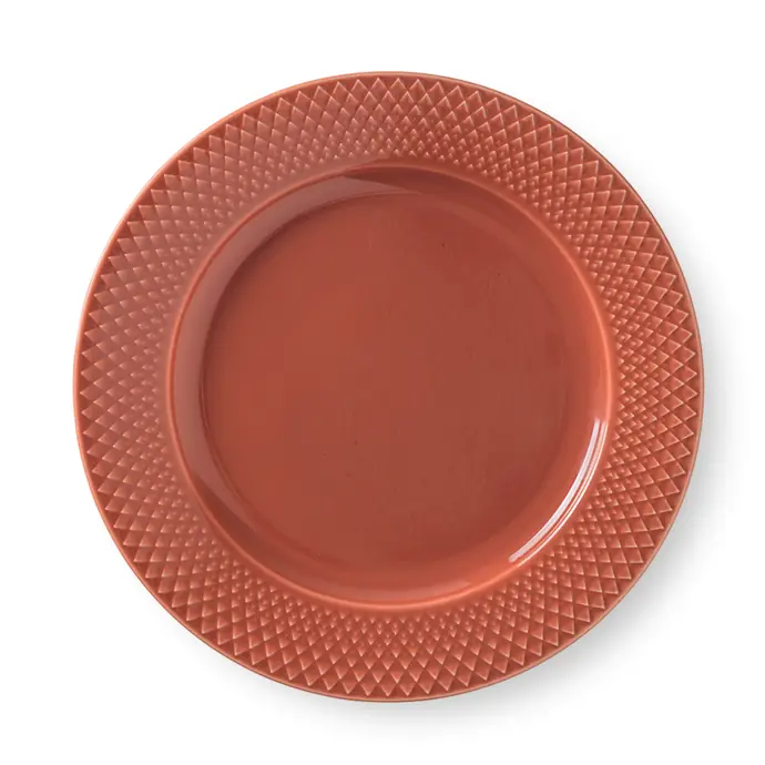 LYNGBY / Porcelánový talíř Rhombe Terracotta 23 cm