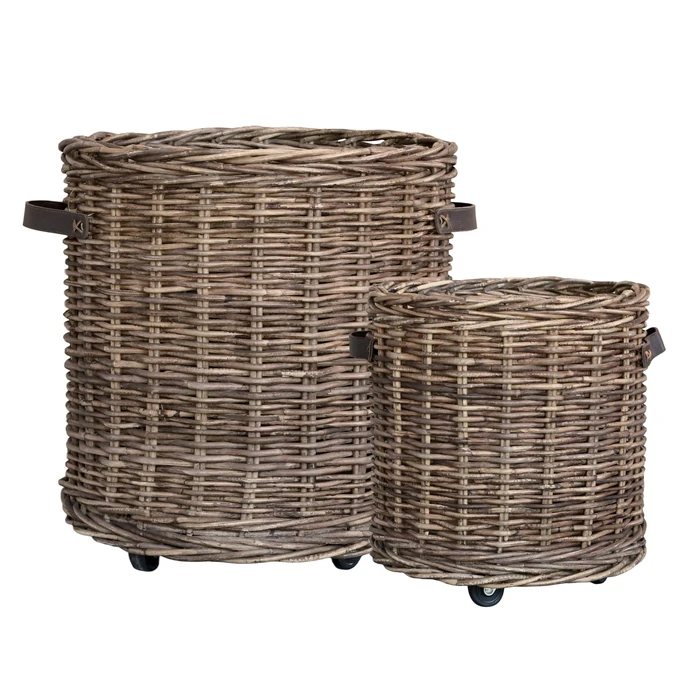 Chic Antique / Úložný ratanový koš na kolečkách Rattan Nature