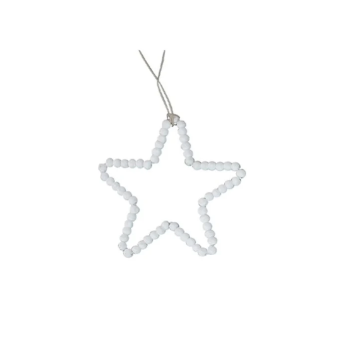 Krasilnikoff / Závěsná dekorace z korálků Star Medium White