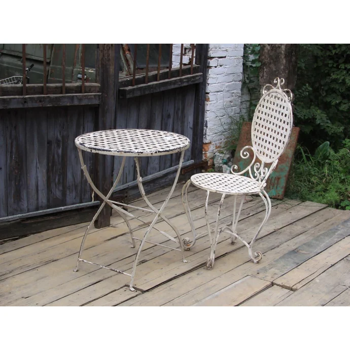 Chic Antique / Železná stolička Antique White