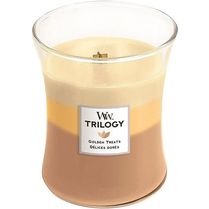 WoodWick / Vonná sviečka WoodWick Trilogy - Golden Treats 275 g