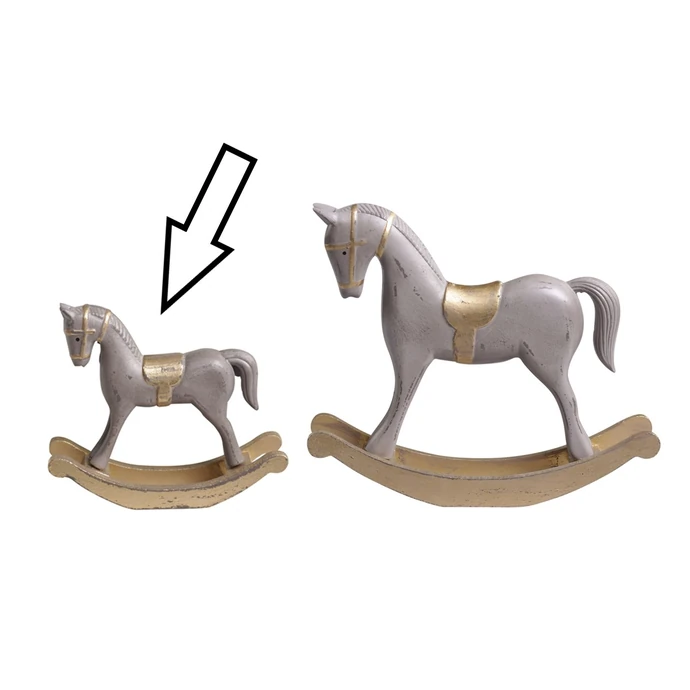 Chic Antique / Drevená dekorácia Rocking Horse 12 cm