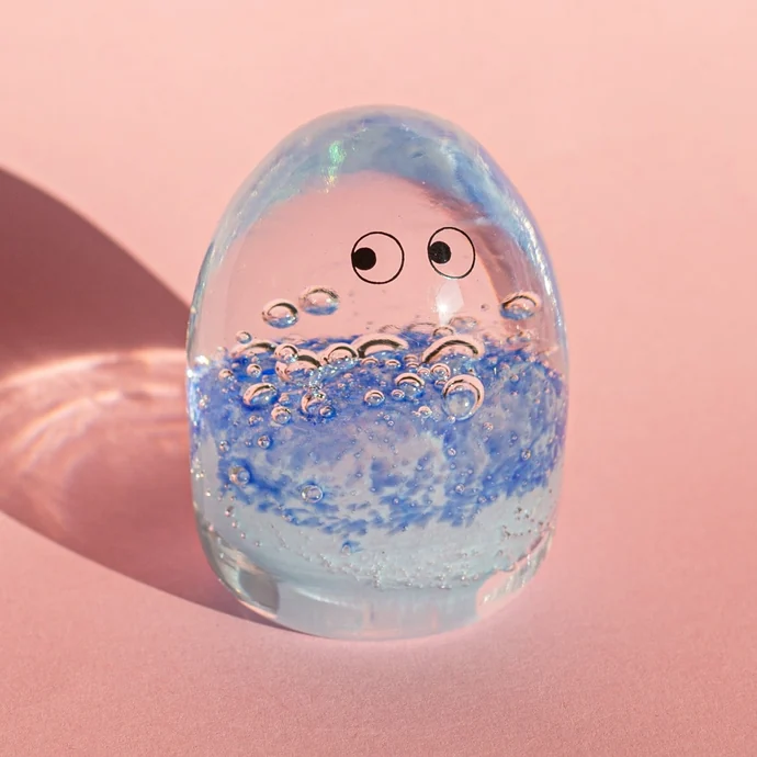 Studio Arhoj / Skleněná figurka Crystal Blob Side eyes Blue