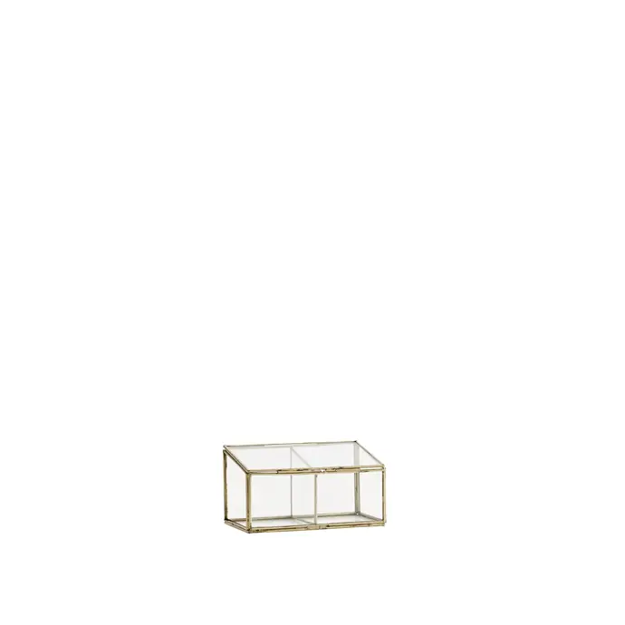 MADAM STOLTZ / Sklenený box s mosadznými rámčekmi