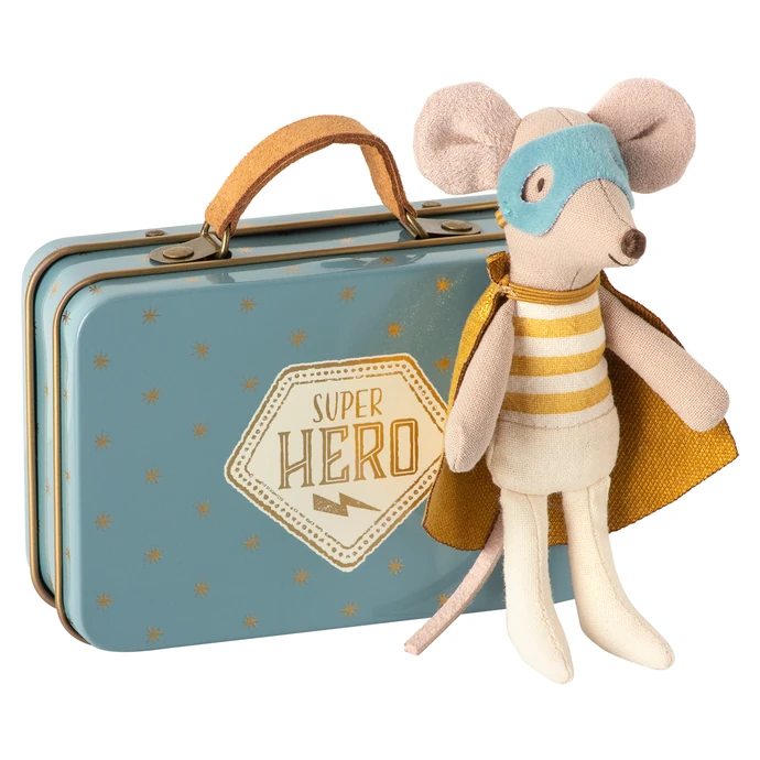 Maileg / Myšiak hrdina v kufríku Little Brother Super Hero