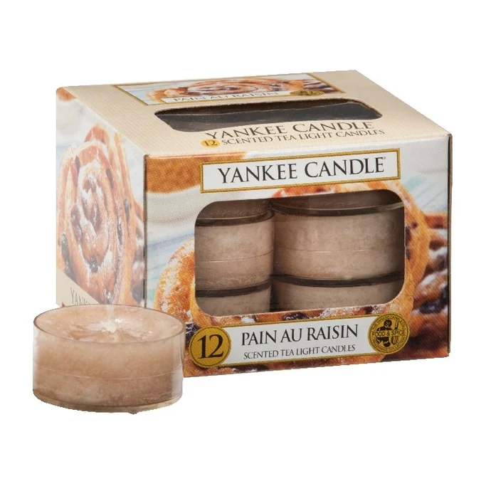 Yankee Candle / Čajové sviečky Yankee Candle 12ks - Pain Au Raisin