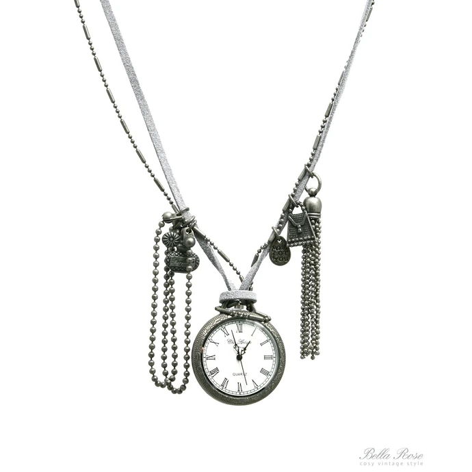 Chic Antique / Strieborné vreckové hodinky s ozdobami