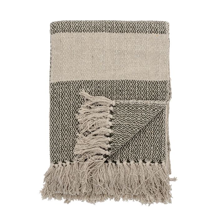 Bloomingville / Bavlnený prehoz Green Recycled Cotton 160×130 cm