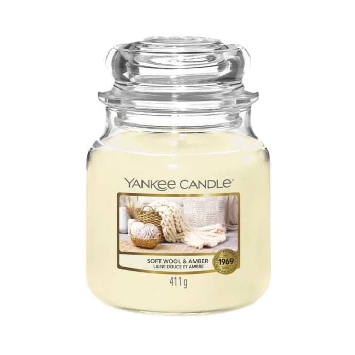 Yankee Candle / Svíčka Yankee Candle 411 g - Soft Wool and Amber