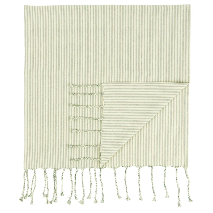Ib Laursen / Bavlněná osuška Hammam Green Stripes