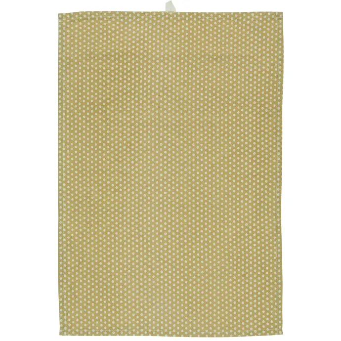 IB LAURSEN / Utěrka Yellow White Dots 50x70 cm