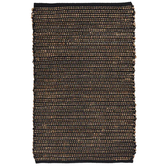 IB LAURSEN / Jutový koberček Cotton Black 60x90 cm