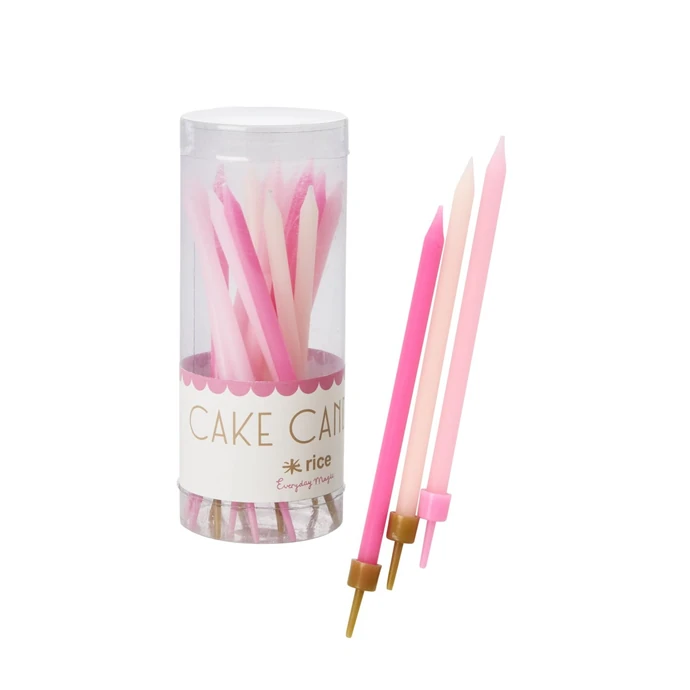 rice / Dortové svíčky Pink - 16ks