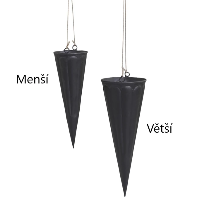 Chic Antique / Závěsný kovový kornout Cornet Grooves