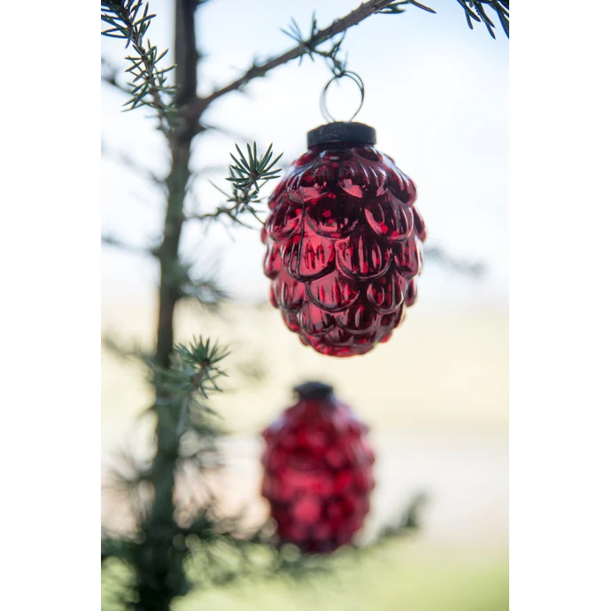 IB LAURSEN / Vianočná sklenená ozdoba Red Cone