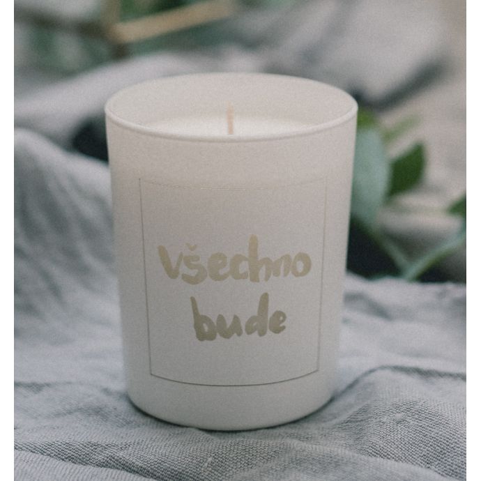 Love Inc. / Bílá svíčka Všechno bude - bazalka a limetka