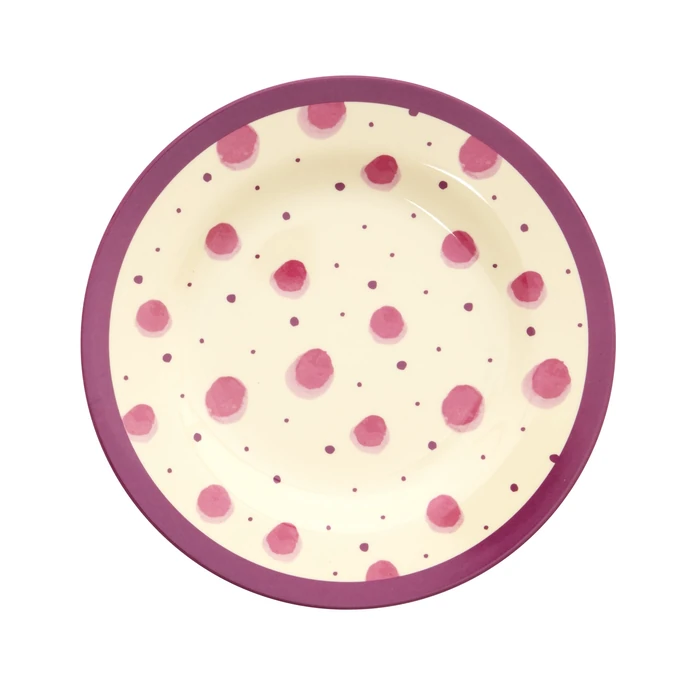 rice / Melaminový talíř Pink Watercolor Splash 20 cm