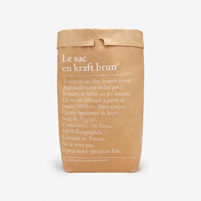 be-pôles / Papierové vrece En Kraft - 66L