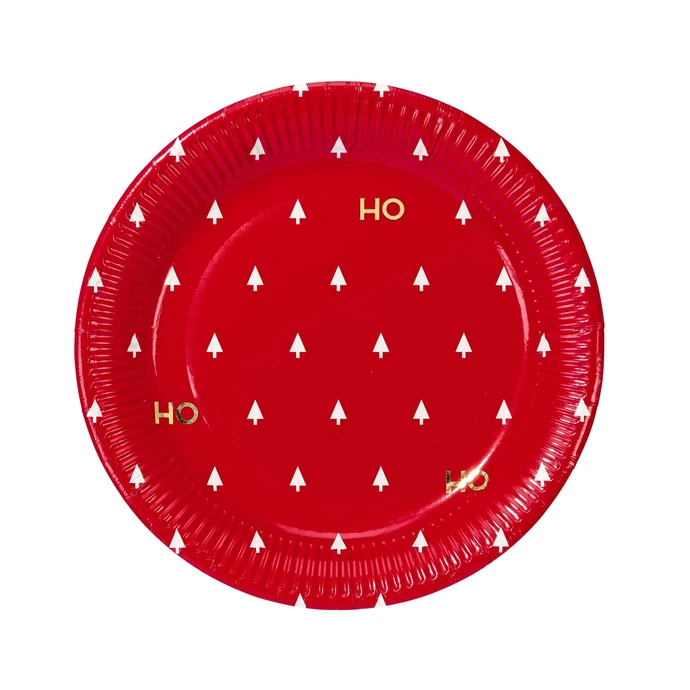 Talking Tables / Vánoční papírové talíře Ho Ho Ho 23 cm - set 8ks