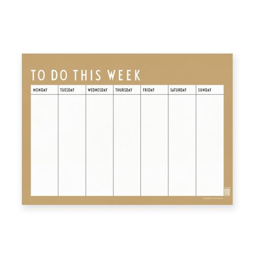 DESIGN LETTERS / Týždenný plánovač Weekly Planner Beige