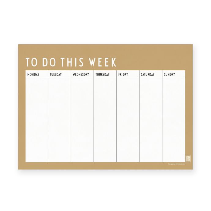DESIGN LETTERS / Týždenný plánovač Weekly Planner Beige