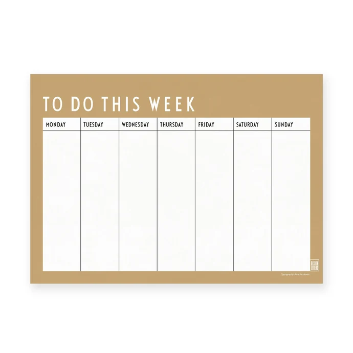 DESIGN LETTERS / Týždenný plánovač Weekly Planner Beige