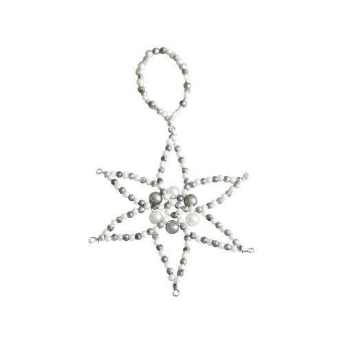 Jeanne d'Arc Living / Vianočná ozdoba Pearl Star Grey Ø10 cm