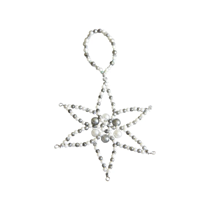 Jeanne d'Arc Living / Vánoční ozdoba Pearl Star Grey Ø10 cm
