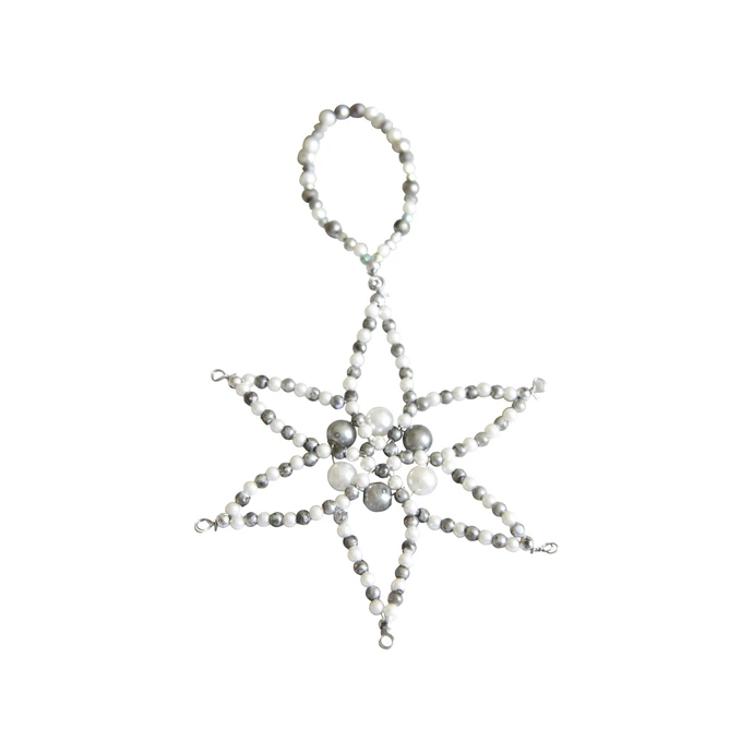 Jeanne d'Arc Living / Vianočná ozdoba Pearl Star Grey Ø10 cm