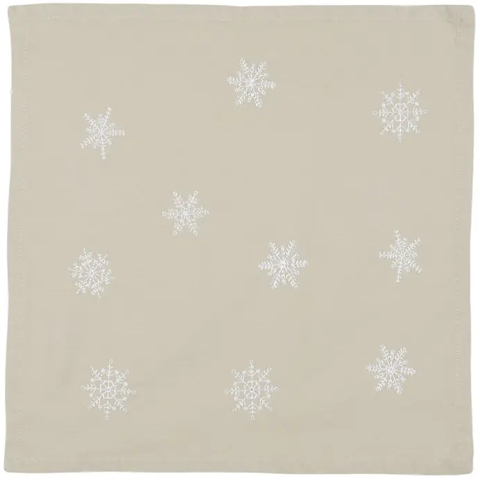 Ib Laursen / Vyšívaný ubrousek White Snowflakes Linen