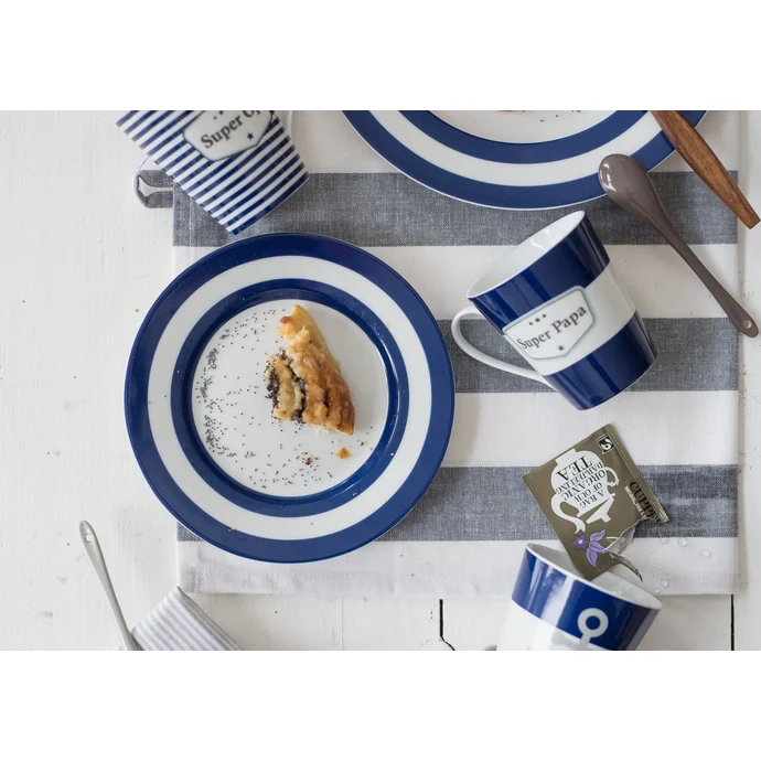 Krasilnikoff / Dezertní talíř Blue Stripes 20 cm