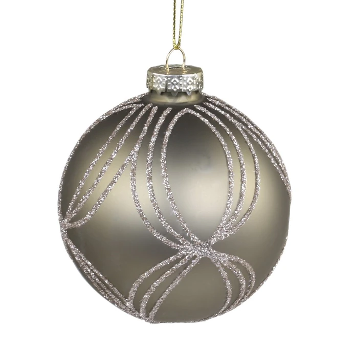 Chic Antique / Vánoční baňka Glitter Ornament Dusty Green 8 cm