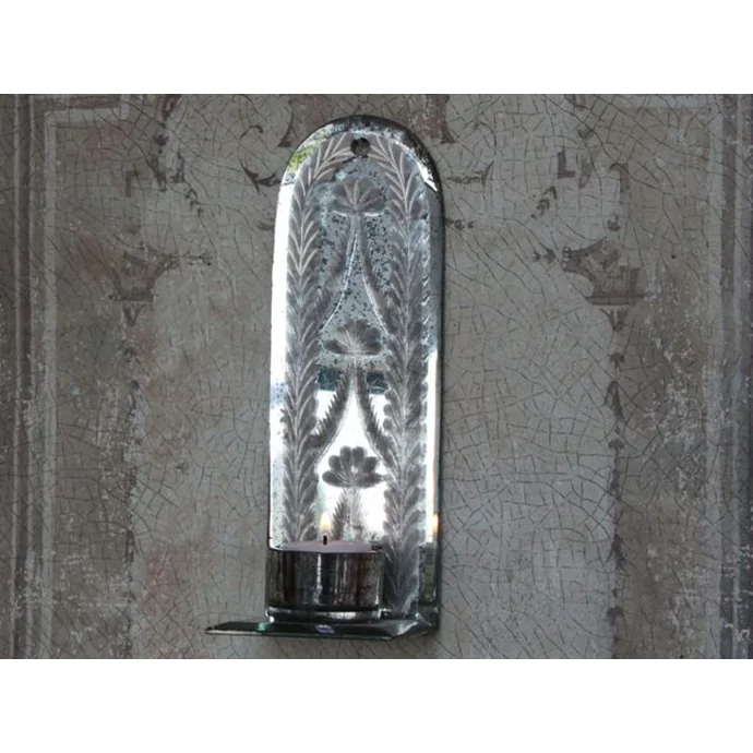 Chic Antique / Nástenný sklenený svietnik Silver