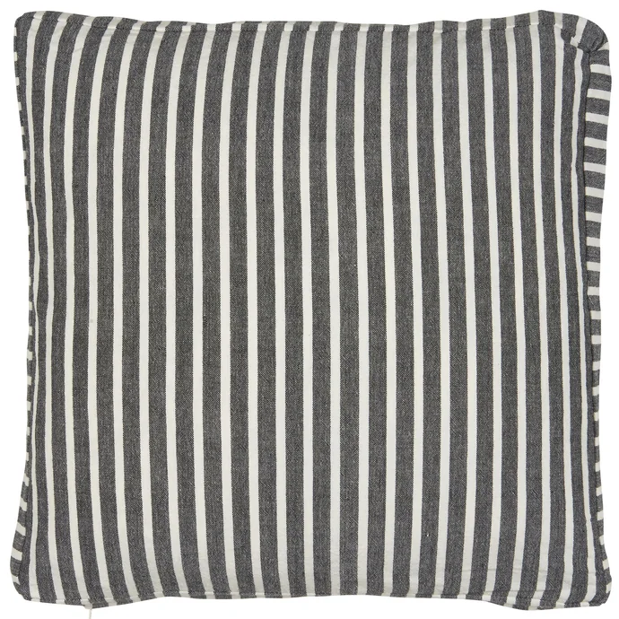 IB LAURSEN / Bavlněný povlak na sedák Louis Black/Stripes 45 x 45 cm