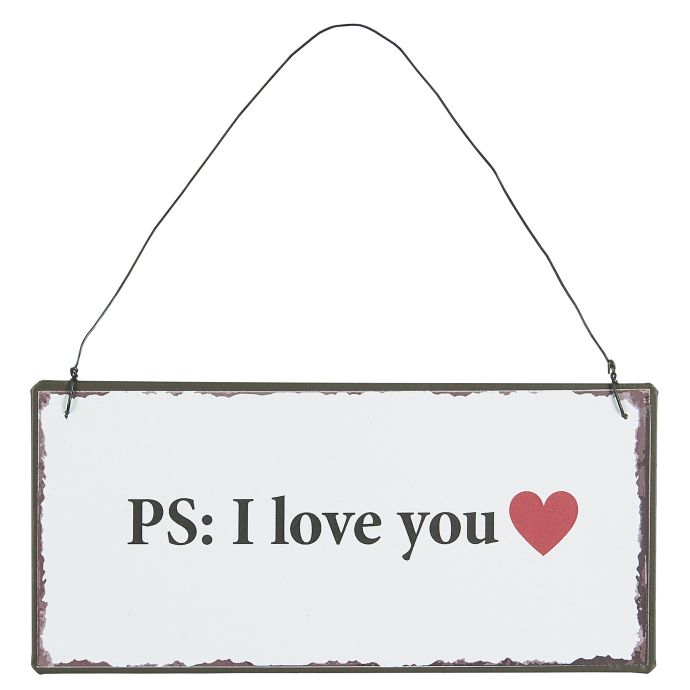 IB LAURSEN / Plechová cedulka I love you