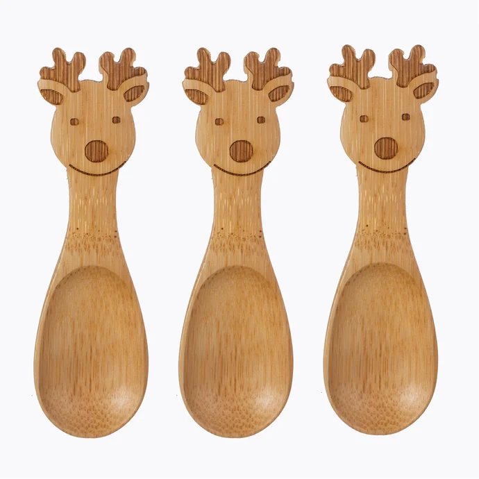 sass & belle / Bambusová lžička Reindeer - set 3 ks