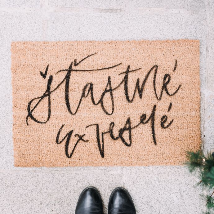Artsy Doormats / Vianočná rohožka Šťastné a veselé
