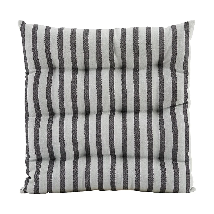 House Doctor / Bavlněný sedák Stripe Black/Grey 35×35 cm