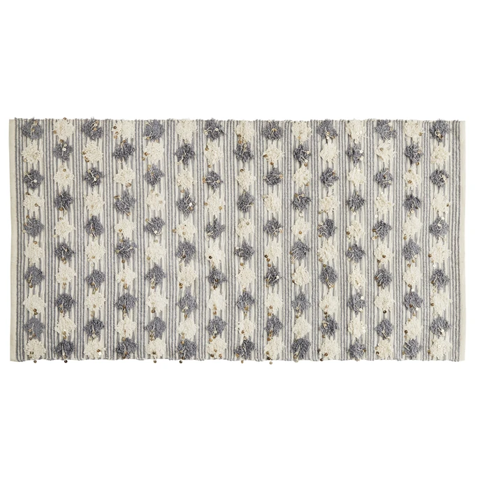 MADAM STOLTZ / Koberec Pompom Grey/cream 90x170 cm