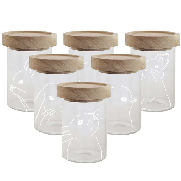 Eulenschnitt / Skleněná dóza s víkem Mini Glass/Oak Easter – set 6 ks